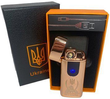 Електрична та газова запальничка "Доброго вечора Ми з України" (з USB-зарядкою⚡️) HL-436 Golden-ice HL-436-Golden-ice фото