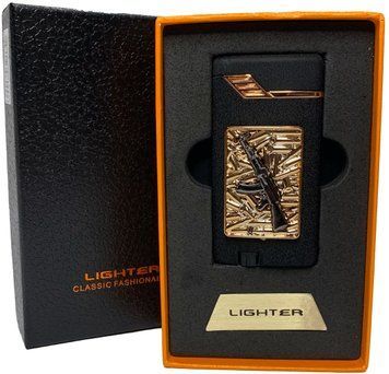 Зажигалка газовая "Оружие" (Турбо пламя 🚀, подарочная коробка 🎁) Jiebao Lighter HL-508 Black-mate HL-508-Black-mate фото