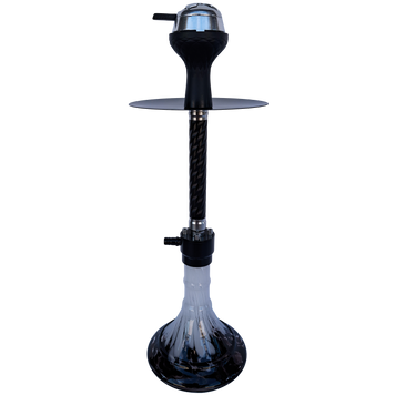 Стильний чорний кальян Hookah з фактурною шахтою та дизайнерською колбою &mdash; 48 см H3201 H3201 Black фото