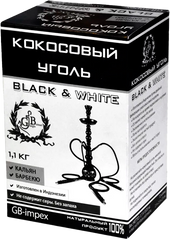 Кокосове вугілля для кальяну 1.2 кг Black&White (Індонезія) Black&White фото