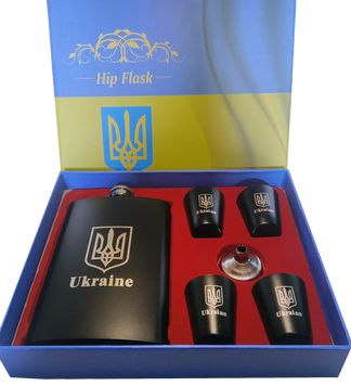 Подарочный набор с флягой для мужчин Ukraine 🇺🇦 6х1 TZ-14 TZ-14 фото