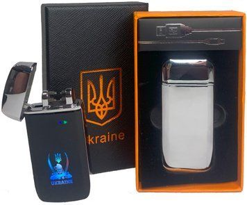 Дуговая электроимпульсная USB зажигалка ⚡️Украина (индикатор заряда🔋) HL-452 Silver HL-452-Silver фото