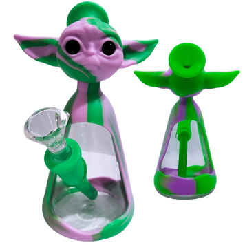 Гибридный стеклянно-силиконовый бонг &laquo;Baby Yoda / Grogu&raquo; (18 см) K-47 K-47 фото
