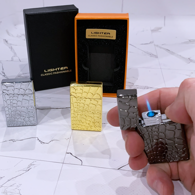🔥 Зажигалка &laquo;Crocodile Stone&raquo; с турбо-пламенем HL-808 Silver HL-808 Silver фото