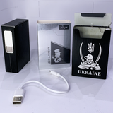 Портсигар на 20 сигарет із електроприкурювачем⚡️Козак (USB) HL-426 HL-426 Козак фото