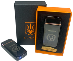 Дуговая электроимпульсная USB зажигалка ⚡️Герб Украины (индикатор заряда🔋, фонарик🔦) HL-442 Black HL-442-black фото