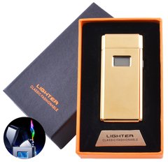 Електроімпульсна запальничка в подарунковій коробці Lighter (USB) №5005 Gold №5005 Gold фото