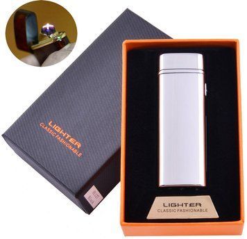 Електроімпульсна запальничка в подарунковій коробці LIGHTER (USB) №HL-127 Silver 1137144448 фото