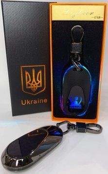 Електрична запальничка - брелок Україна (з USB-зарядкою та підсвічуванням⚡️) HL-473 Black HL-473-Black фото