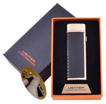 Електроімпульсна запальничка в подарунковій коробці LIGHTER (USB) HL-128 Gold HL-128 Gold фото