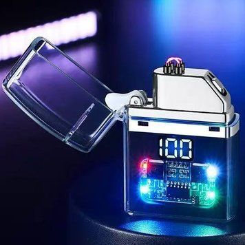 Електрична USB-запальничка з прозорим корпусом та LED-підсвічуванням ⚡HL-647 Black HL-647 Black фото