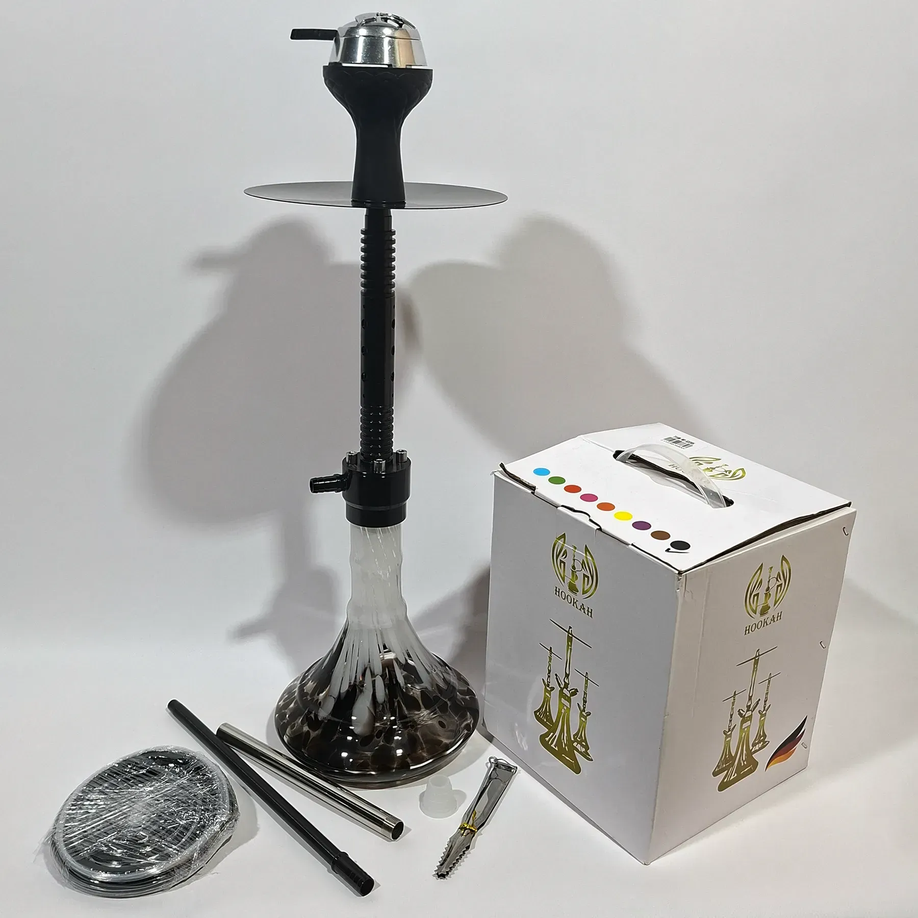 Кальян повний комплект HOOKAH 48 см чорний мрамор