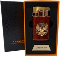 Зажигалка газовая "Орлы 🦅" (Турбо пламя 🚀, подарочная коробка 🎁) Jiebao Lighter HL-501 Wooden HL-501-Wooden фото