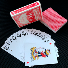 Карты игральные пластиковые для покера "BCG" Колода 54 листа №395-10 Красная рубашка 395-10 Червона сорочка фото