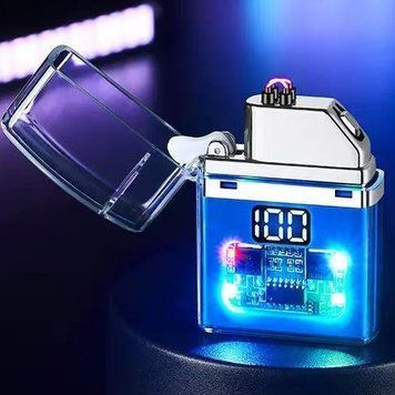 Електрична USB-запальничка з прозорим корпусом та LED-підсвічуванням ⚡HL-647 Blue HL-647 Blue фото