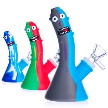 Силіконовий мінібонг &laquo;Pickle Rick / Огірочок Рік&raquo; зі скляною чашею K-6 K-6 фото