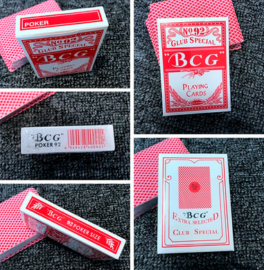 Карти гральні пластикові для покеру "BCG" Колода 54 аркуша №395-10 Червона сорочка 395-10 Червона сорочка фото