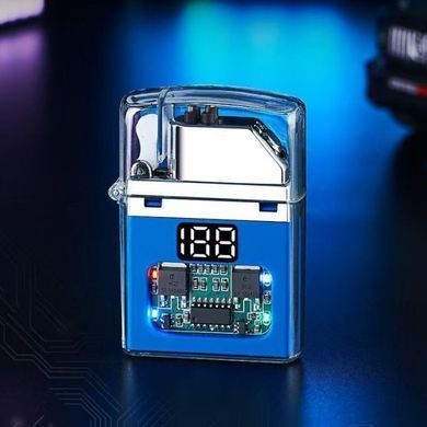 Електрична USB-запальничка з прозорим корпусом та LED-підсвічуванням ⚡HL-647 Blue HL-647 Blue фото
