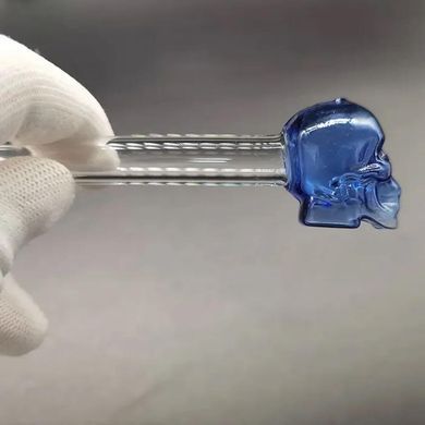 Стеклянная трубка для выпаривания концентратов 14,5см 💎 Череп 💀 HL-589 HL-589 фото
