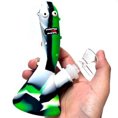 Силіконовий мінібонг &laquo;Pickle Rick / Огірочок Рік&raquo; зі скляною чашею K-6 K-6 фото