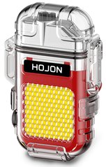 Дугова електроімпульсна запальничка з ліхтариком водонепроникна⚡️🔦 HOJON HL-513-Red  HL-513-Red  фото