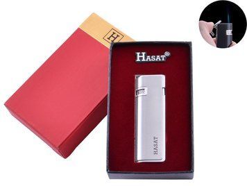 Зажигалка в подарочной коробке HASAT (Острое пламя) №4319 Silver 4319-Silver фото