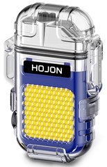 Дугова електроімпульсна запальничка з ліхтариком водонепроникна⚡️🔦 HOJON HL-513-Blue HL-513-Blue фото