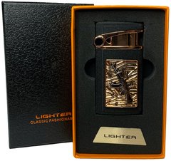 Зажигалка газовая "Оружие" (Турбо пламя 🚀, подарочная коробка 🎁) Jiebao Ligher HL-502 Black-mate HL-502-Black-mate фото