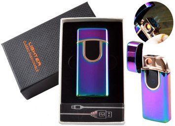 USB - Газовая Зажигалка (2 острых пламени + спираль накаливания) индикатор заряда HL-252 Colored ice HL-252-Colored-ice фото