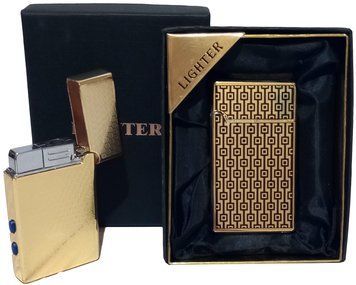 Зажигалка в подарочной коробке Gold Lighter (турбо пламя 🚀 фонарик и ультрафиолет 🔦) D218-1 D218-1 фото