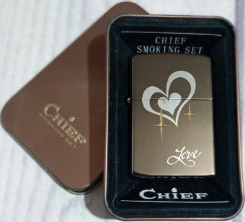Классическая бензиновая зажигалка Chief 🔥 Love 🩶 SMOKING SET D430 D430 фото