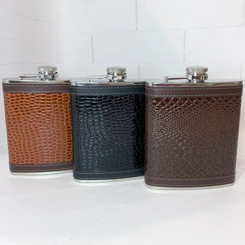 Металева фляга в чохлі під шкіру (BP-18, обʼєм 18oz) BP-18 фото