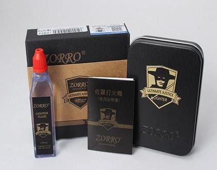 Запальничка бензинова "ZORRO Limited Edition" чорна з окантовкою HL-287 HL-287 фото