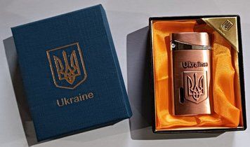 Запальничка в подарунковій упаковці Герб України 🇺🇦 (Гостре полум'я) HL-325-1-2 HL-325-1-2 фото