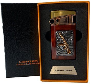 Газова запальничка "Зброя" (Турбо полум'я 🚀, подарункова коробка 🎁) Jiebao Lighter HL-502 Wooden HL-502-Wooden фото