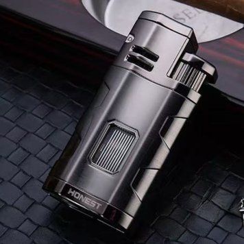 Газовая зажигалка HONEST для сигар (тройное турбо-пламя, пробойник) HL-852 Gun HL-852 Gun фото