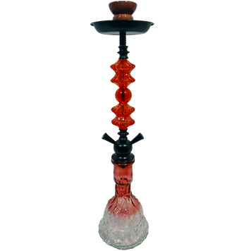 Кальян полный комплект HOOKAH (50 см) &mdash; Красный / Градиент (на 2 трубки) 19-17  19-17 Red / Black / Clear фото