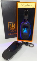 Електрична запальничка - брелок Україна (з USB-зарядкою та підсвічуванням⚡️) HL-470 Black mate HL-470-Black-mate фото