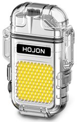 Дугова електроімпульсна запальничка з ліхтариком водонепроникна⚡️🔦 HOJON HL-513-Silver HL-513-Silver фото