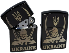 Зажигалка бензиновая "Украина" Zorro Lighter (Подарочная коробка🎁, бензин⛽️) HL-412 HL-412 фото