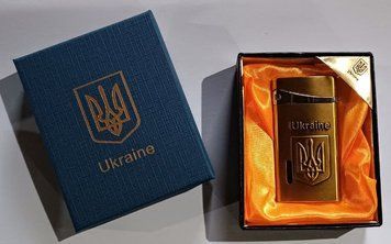 Запальничка в подарунковій упаковці Герб України 🇺🇦 (Гостре полум'я) HL-325-1-3 HL-325-1-3 фото