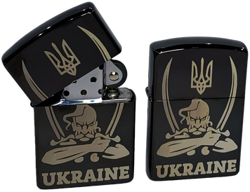 Запальничка бензинова "Україна" Zorro Lighter (Подарункова коробка🎁, бензин⛽️) HL-412 HL-412 фото