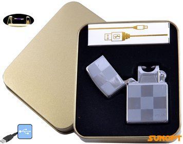 Электроимпульсная зажигалка ⚡️ в металлической упаковке JIN LUN (USB) №4838-2 4838-2 фото