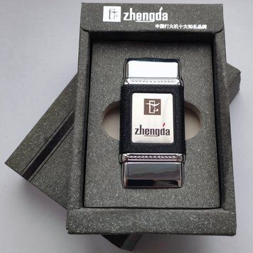 Газовая турбо-зажигалка Zhengda с металлическим корпусом и вставкой под кожу D691 D691 фото