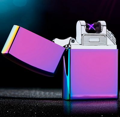 Дугова електроімпульсна USB запальничка ⚡️Україна (металева коробка) HL-447-Rainbow HL-447-Rainbow фото