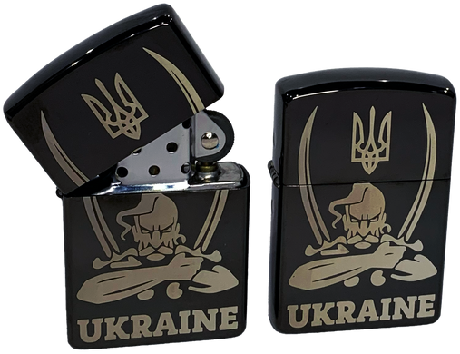 Зажигалка бензиновая "Украина" Zorro Lighter (Подарочная коробка🎁, бензин⛽️) HL-412 HL-412 фото