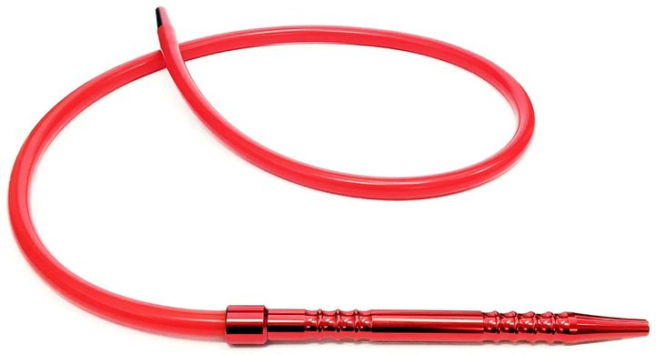 Шланг для кальяна силиконовый с металлической рукояткой  1,9м H-093 (красный) H-093-червоний фото