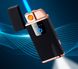 USB - Газова Запальничка (гостре полум'я + спіраль розжарювання) індикатор заряду, ліхтар, трясіння HL-253 Black HL-253-Black-sand фото 2