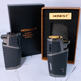 Газова запальничка HONEST для сигар (подвійне турбо-полум&rsquo;я, пробійник) HL-853 Black HL-853 Black фото