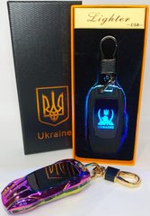 Електрична запальничка - брелок Україна (з USB-зарядкою та підсвічуванням⚡️) HL-470 Colorful HL-470-Colorful фото
